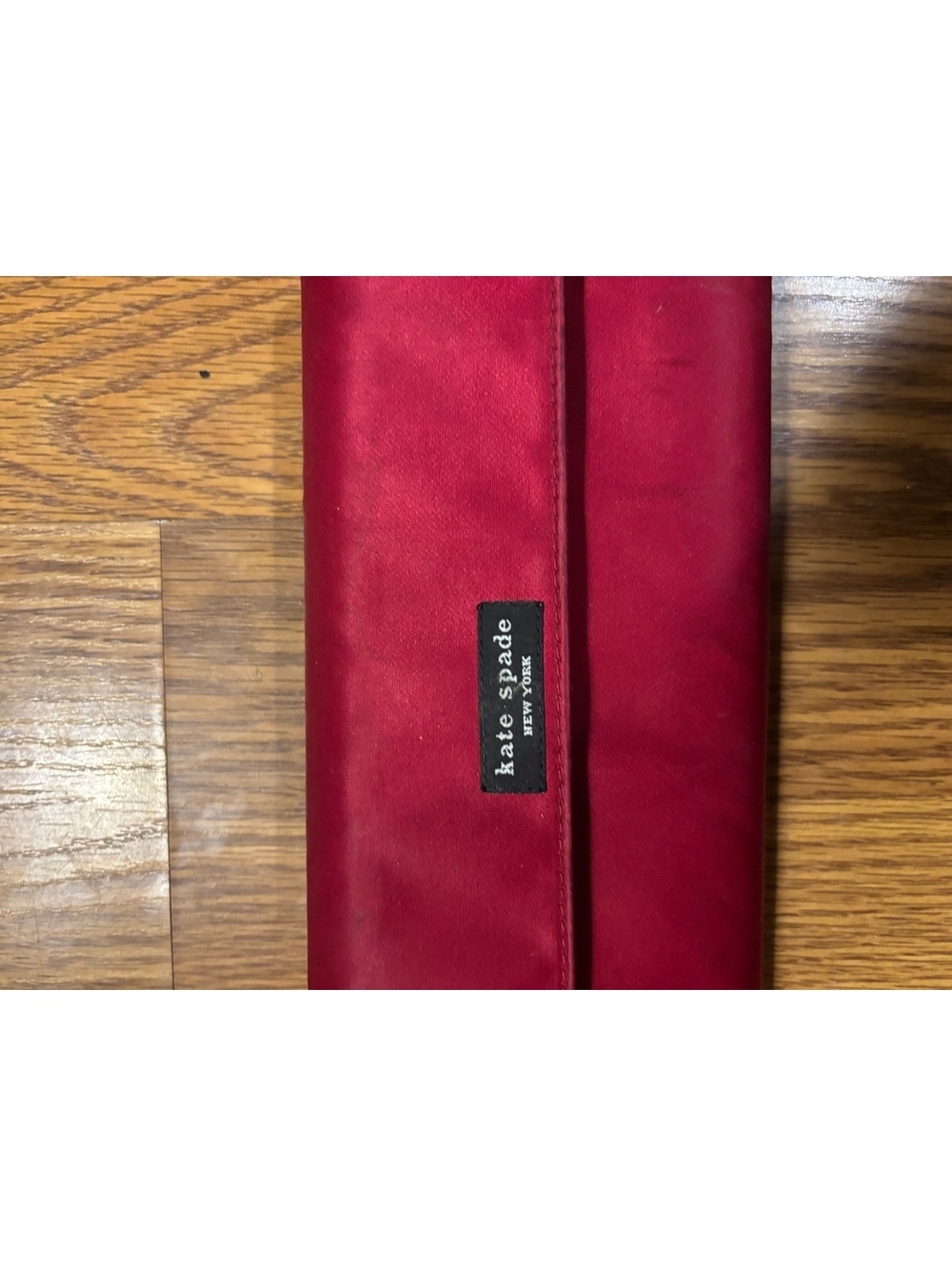 Vintage Kate Spade Red Satin Foldover Wallet
